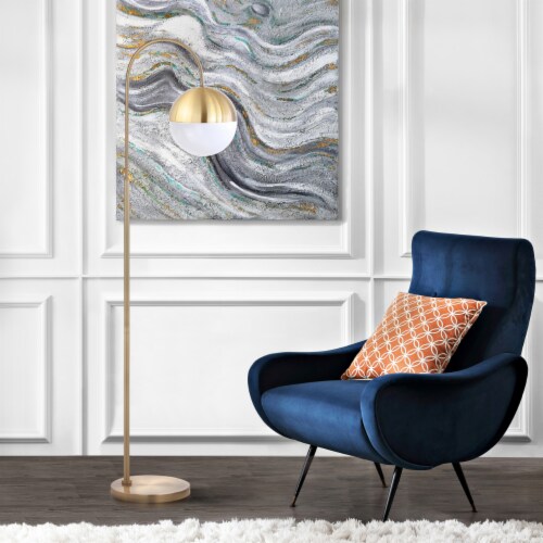 SAFAVIEH Jonas Floor Lamp | Brass | Perspective: right