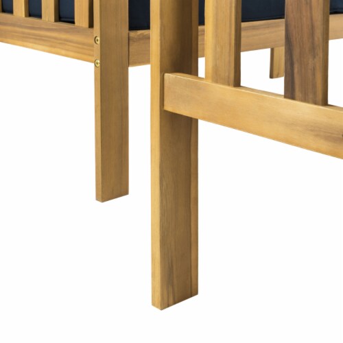 SAFAVIEH Outdoor Collection Lardner Living Set Natural/Navy Perspective: right
