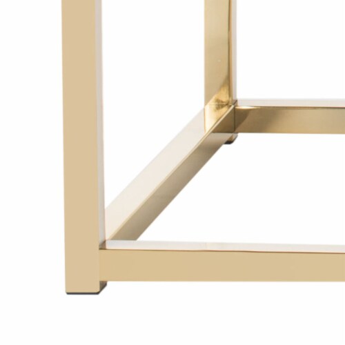 SAFAVIEH Reynolds Velvet Bench Grey / Brass Perspective: right