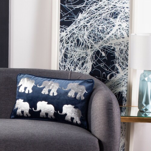 Safavieh Talin Elephant Pillow - Dark Blue Perspective: right