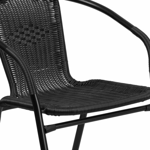 Flash furniture on sale black rattan chair