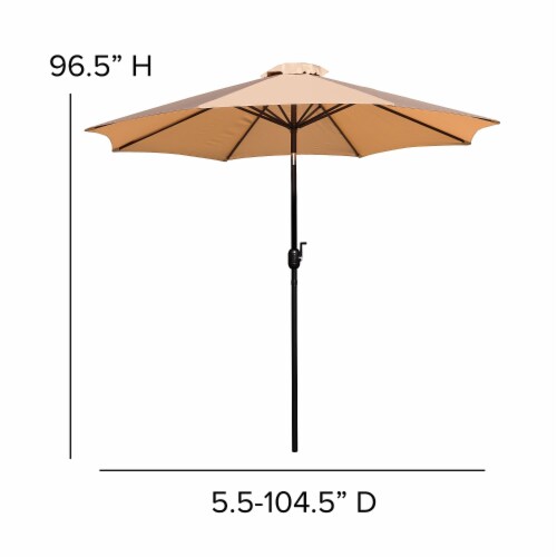 Flash Furniture TAN 9 FT ROUND PATIO UMBRELLA GM402003TAN Perspective: right
