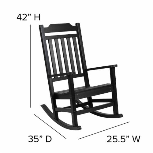 Flash Furniture BLACK WOOD ROCKING CHAIR JJC14703BK Perspective: right