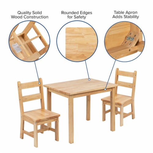 Flash Furniture KIDS NATURAL TABLE & CHAIR SET TWWTCS1001NAT Perspective: right