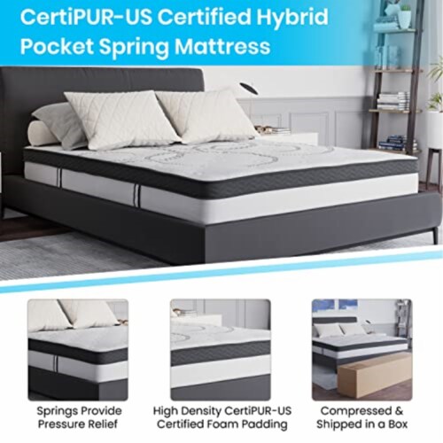 14 Inch Metal Platform Bed Frame With 10 Inch Pocket Spring