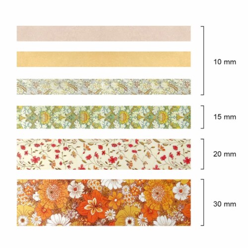 Wrapables Decorative Washi Tape Box Set for DIY Arts & Crafts (12 Rolls), Floral Perspective: right