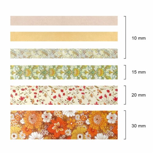 Wrapables Decorative Washi Tape Box Set for DIY Arts & Crafts (12 Rolls),  Floral, 1 - Foods Co.