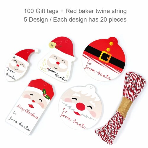 Wrapables Christmas Holiday Gift Tags/ Tags with Laser Cut Design (100pcs),  Red Scalloped, 100 Pieces - Fry's Food Stores