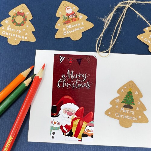 Wrapables 4  x 2  Rectangular Christmas Holiday Seals for Packages, Gift Boxes & Bags 100pcs Perspective: right