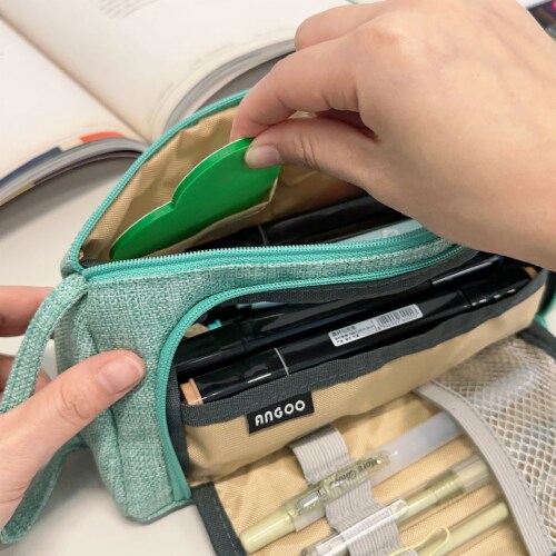 Wrapables Large Capacity Portable Pencil Pouch for Stationery Supplies,  Green, 1 Piece - Fry's Food Stores