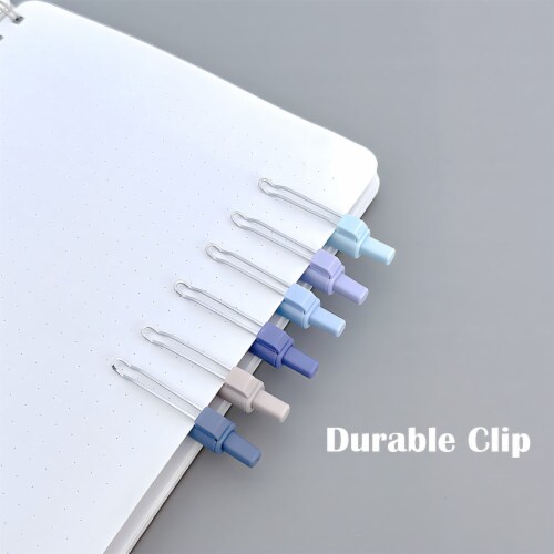 Wrapables Retractable Black Ink Gel Pens, 0.5mm Fine Point (Set of 6), Blue Perspective: right