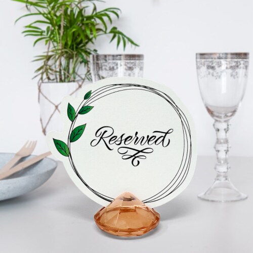 Wrapables Acrylic Diamond Place Card Holders for Weddings, Table Decor (12pcs), Rose Gold Perspective: right