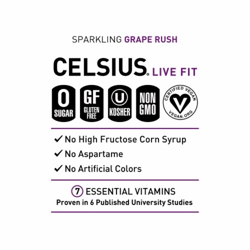 CELSIUS Sparkling Grape Rush Energy Drink Perspective: right