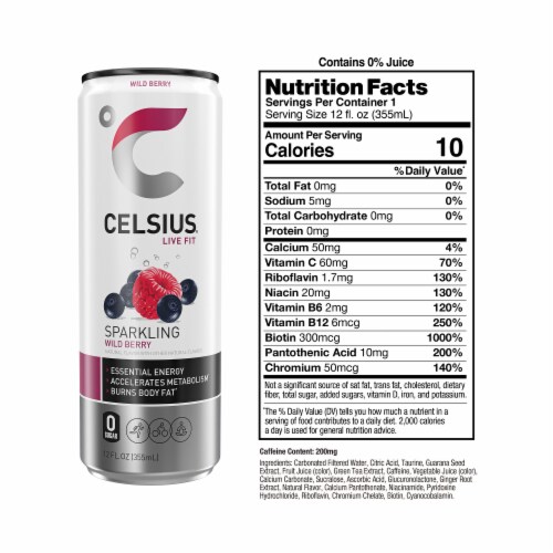 CELSIUS Sparkling Wild Berry Energy Drink Perspective: right