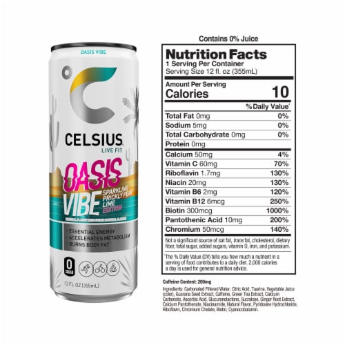 CELSIUS® Sparkling Oasis Vibe Energy Drink Can Perspective: right