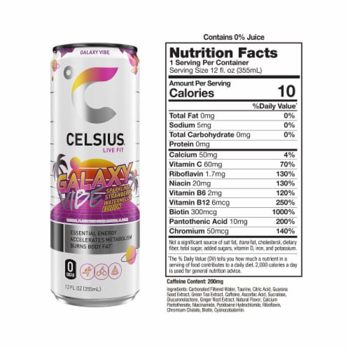 CELSIUS® Sparkling Galaxy Vibe Energy Drink Can Perspective: right