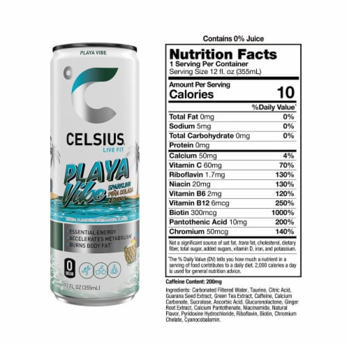 CELSIUS® Sparkling Playa Vibe Energy Drink Can Perspective: right