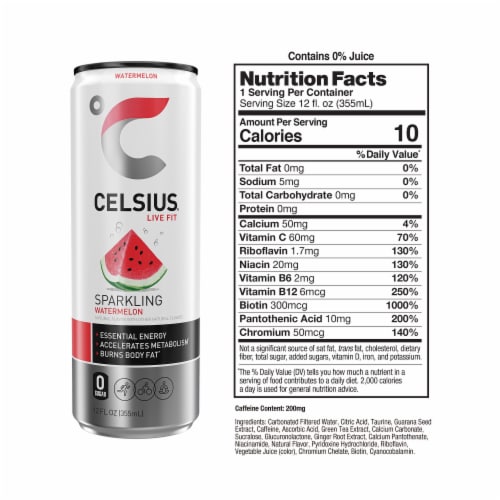 CELSIUS® Sparkling Watermelon Energy Drink Can Perspective: right