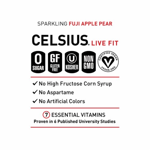 CELSIUS Sparkling Fuji Apple Pear Energy Drink Perspective: right