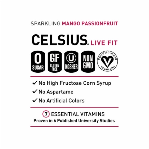 CELSIUS Sparkling Mango Passion Fruit Energy Drink Perspective: right
