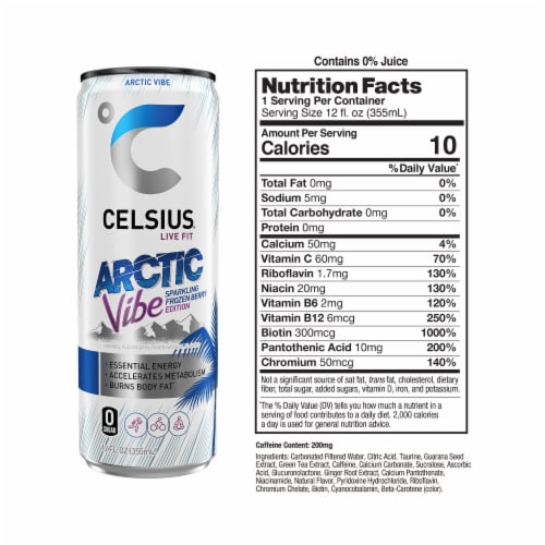 CELSIUS® Sparkling Arctic Vibe Energy Drink Can Perspective: right