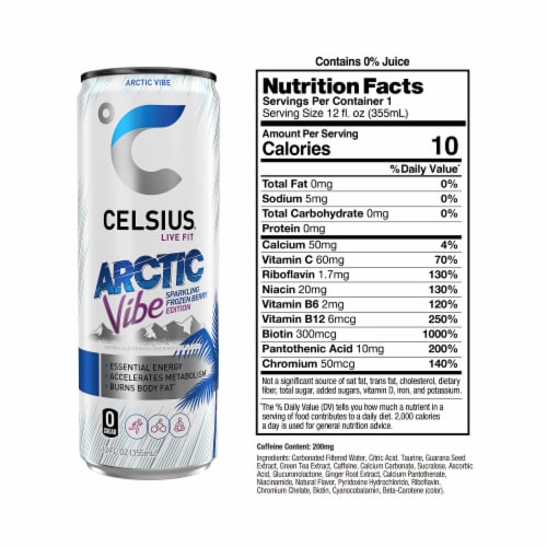 CELSIUS® Sparkling Arctic Vibe Energy Drink Can Perspective: right