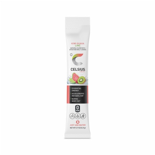 CELSIUS Zero Sugar Kiwi Guava Lime Energy Drink Mix Packets Perspective: right