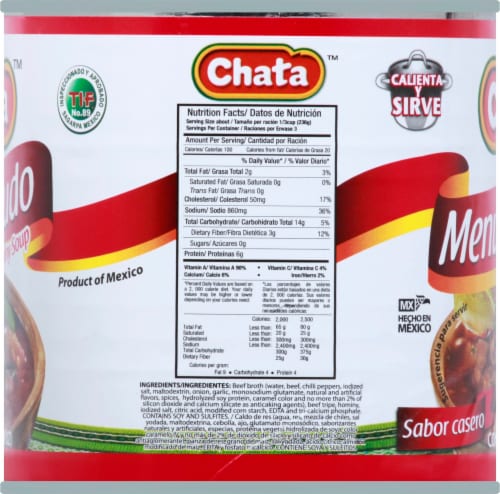 Chata Homestyle Red Menudo with Hominy Soup Perspective: right
