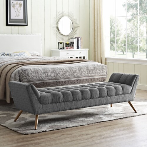Response Upholstered Fabric Bench-EEI-1790 gray Perspective: right