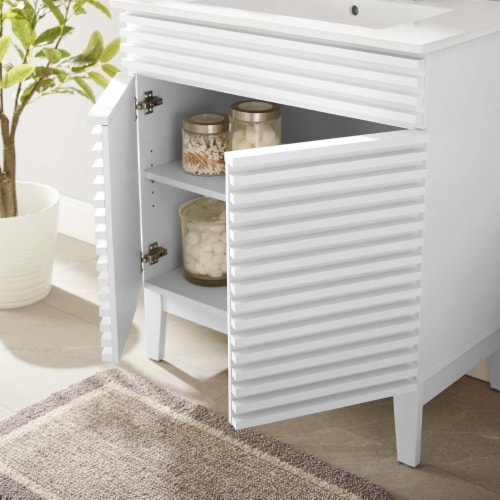 Render 30 Bathroom Vanity Cabinet-EEI-4851-WHI Perspective: right