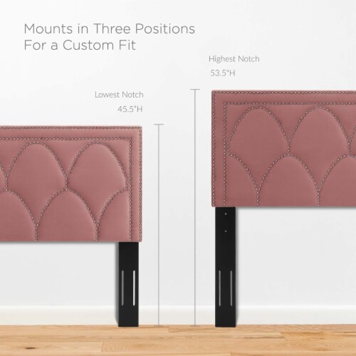 Greta Performance Velvet Twin Headboard, Dusty Rose Perspective: right