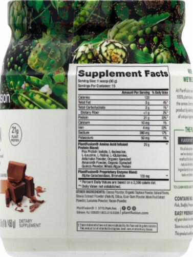 PlantFusion Chocolate Plant Protein Powder Perspective: right
