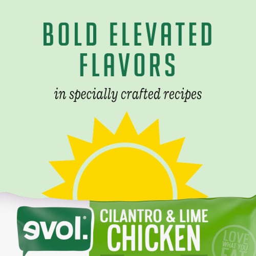 Evol Cilantro Lime Chicken Burrito Frozen Meal Perspective: right