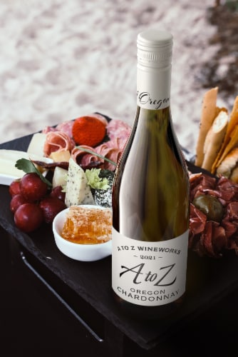 A to Z Wineworks Chardonnay Oregon White Wine Perspective: right