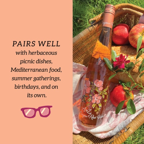 A to Z Wineworks Blend Oregon Rose Wine Perspective: right
