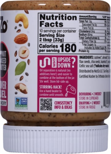 Nuttzo® Power Fuel Crunchy Nut & Seed Butter Perspective: right