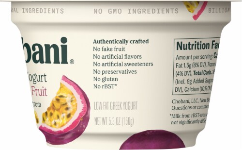 Chobani® Passion Fruit on the Bottom Greek Yogurt Cup Perspective: right