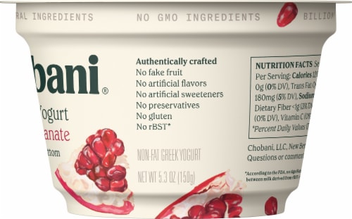 Chobani® Non-Fat Pomegranate on the Bottom Greek Yogurt Perspective: right