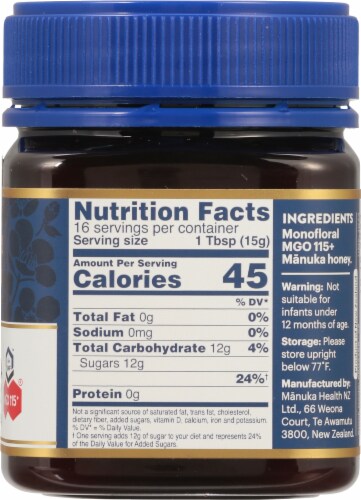 Manuka Health Certified Raw UMF 6+ MGO 115+ Manuka Honey Perspective: right