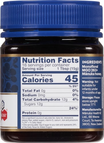 Manuka Health Certified Raw UMF 10+ MGO 263+ Manuka Honey Perspective: right