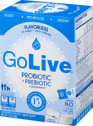 GoLive Flavorless Probiotic & Prebiotic Supplement Perspective: right