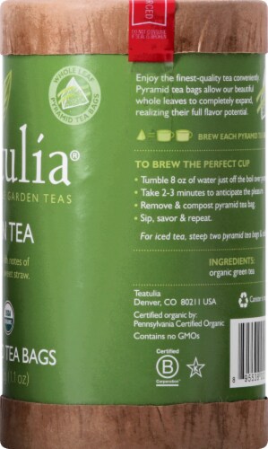 Teatulia® Organic Green Tea Bags Perspective: right