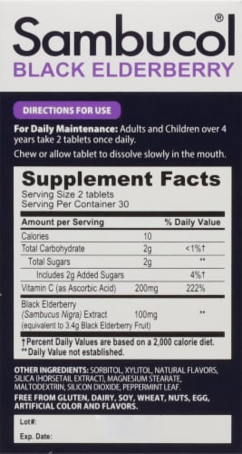 Sambucol® Black Elderberry Chewable Tablets Perspective: right