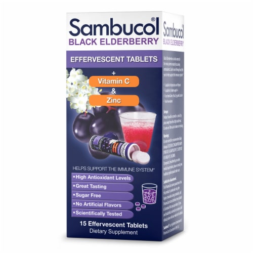 Sambucol® Black Elderberry Effervescent Tablets plus Vitamin C & Zinc Dietary Supplement Perspective: right