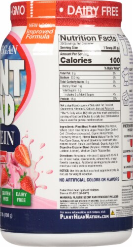 Genceutic Naturals Gluten Free Plant Head Strawberry Protein Powder Perspective: right