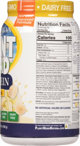 Genceutic Naturals Gluten Free Plant Head Banana Protein Powder Perspective: right
