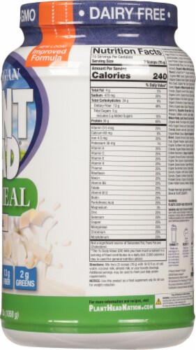 Genceutic Naturals Plant Head™ Real Meal Vanilla Perspective: right