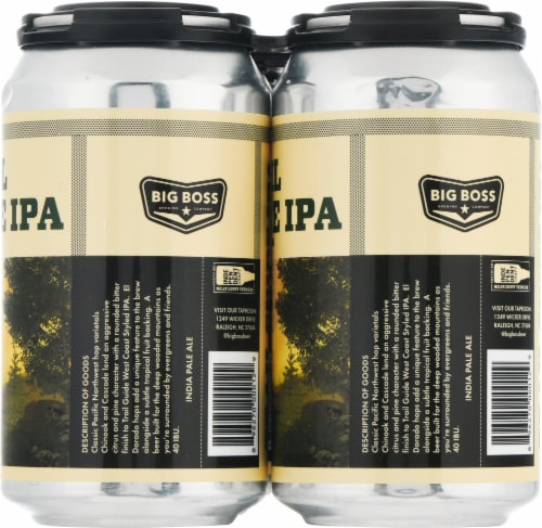 Big Boss Brewing Company West Coast Style Trail Guide IPA Perspective: right