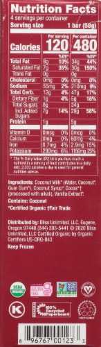 Luna & Larry's Organic Coconut Bliss® Dark Chocolate Frozen Dessert Bars Perspective: right