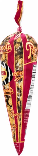 Popcornopolis® Zebra Popcorn Caramel with Chocolatey Stripes Popcorn Cone Perspective: right